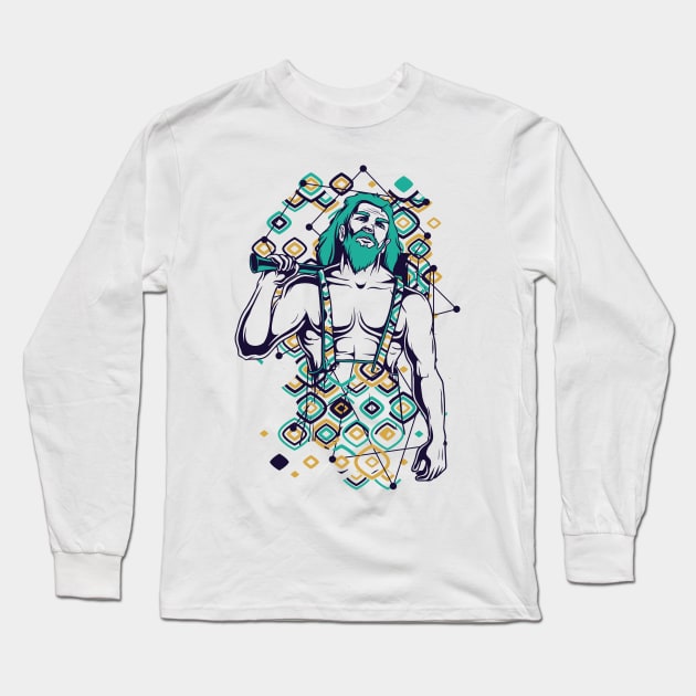 Zues Greek God Long Sleeve T-Shirt by BrillianD